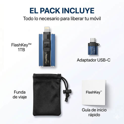 FlashKey™ — Memoria 1TB para iPhone, Android y PC